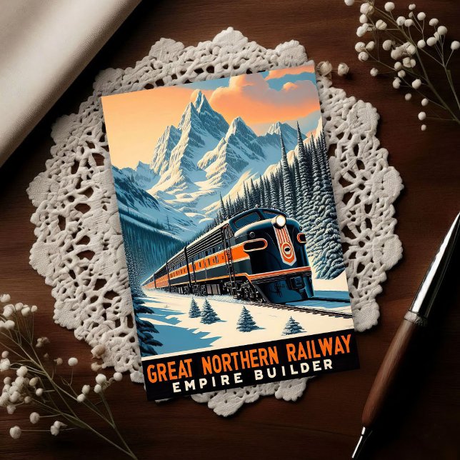 The Empire Builder Vintage Train Postcard (Creator Uploaded)