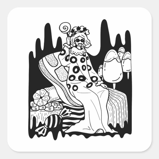 The Empress of Sweets Square Sticker (Front)