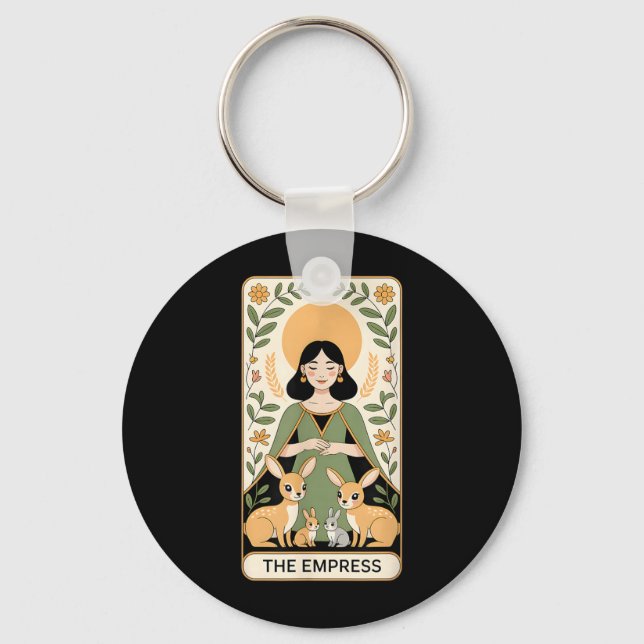 The Empress Tarot Card Illustration Keychain (Front)