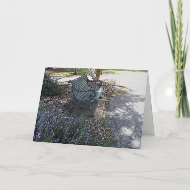 The Empty Bench and Rosemary Bush Thank You Card (Front)