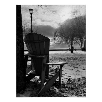 The Empty Chair by the Lake Poster
