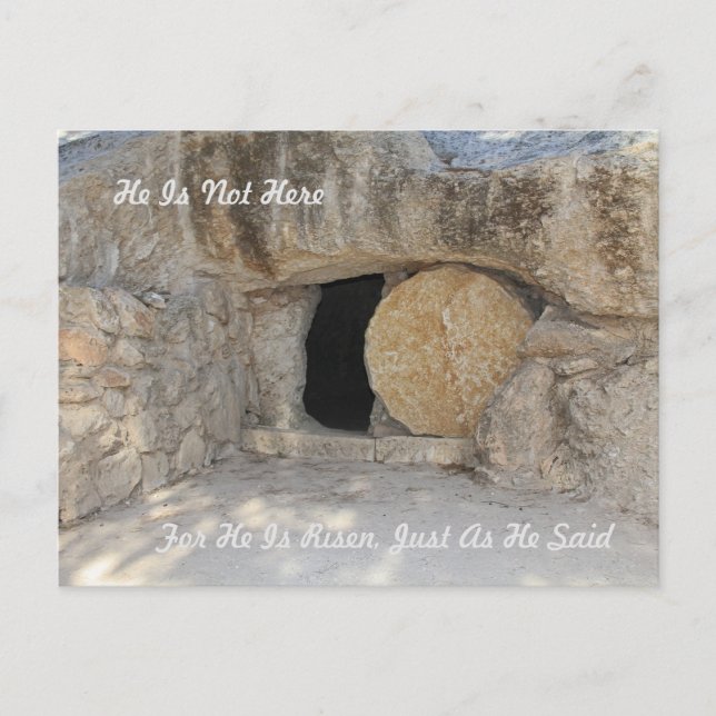 The Empty Tomb of Jesus Christ on Postcard (Front)