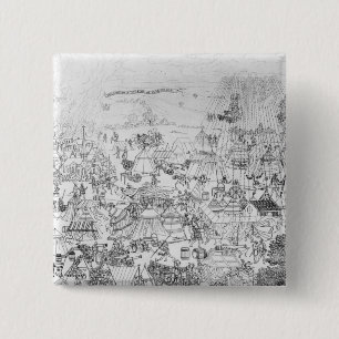 The Encampment of King Henry VIII at Marquison 2 Inch Square Button