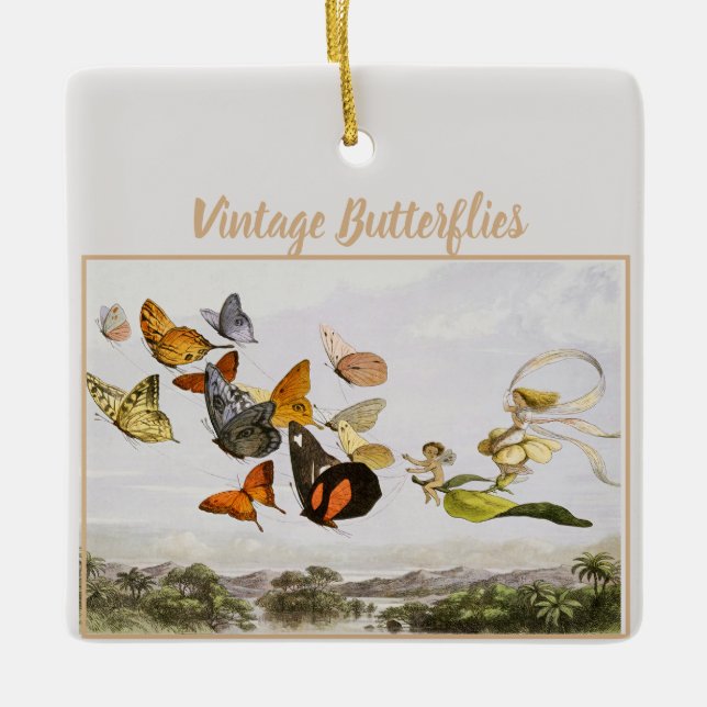 The Enchanted Carriage of the Fairy Queen (1870)  Ceramic Ornament (Front)