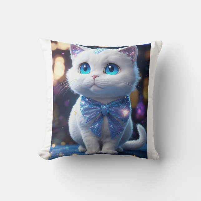 The Enchanted Cat Throw Pillow (Front)