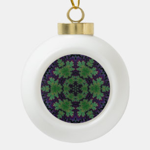 The Enchanted Fern Wheel  Ceramic Ball Christmas Ornament