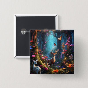 The Enchanted Forest a Mystical Oasis 2 Inch Square Button