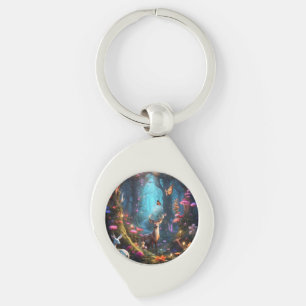The Enchanted Forest a Mystical Oasis Keychain