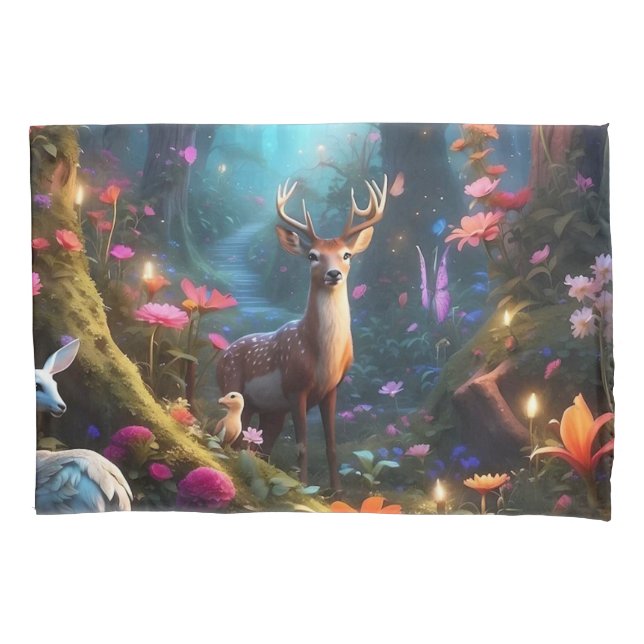 The Enchanted Forest a Mystical Oasis Pillowcase (Front)