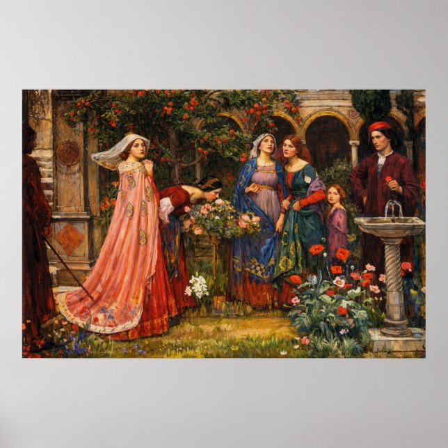 The Enchanted Garden by John William Waterhouse Poster (Front)