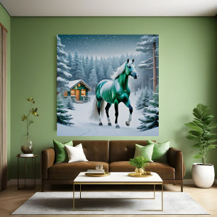 The Enchanted Green Horse Poster
