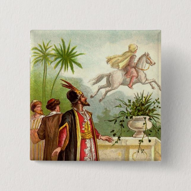 The Enchanted Horse Scheherazade's Tale 2 Inch Square Button (Front)