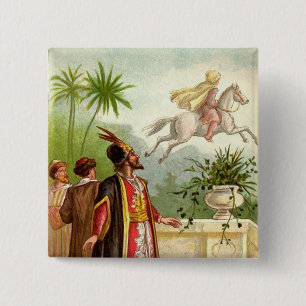 The Enchanted Horse Scheherazade's Tale 2 Inch Square Button