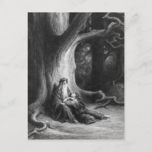 The Enchanter Merlin and the Fairy Vivien Postcard