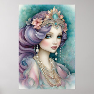The Enchanting Purple Mermaid Poster 