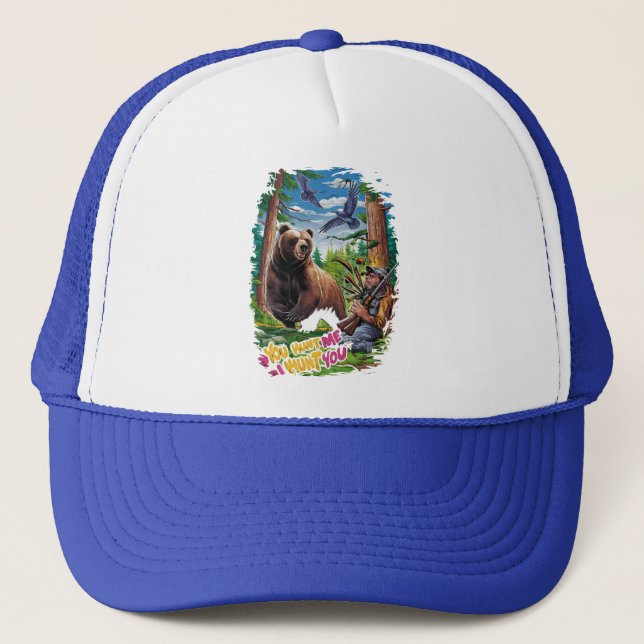 The Encounter bear hunting humourous Trucker Hat (Front)