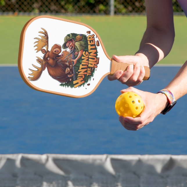 The Encounter moose hunting humourous Pickleball Paddle (Insitu)
