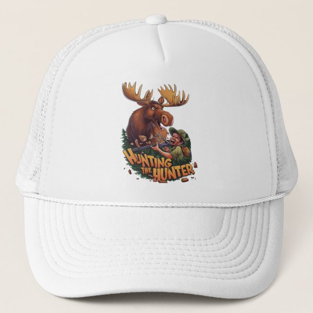 The Encounter moose hunting humourous Trucker Hat (Front)