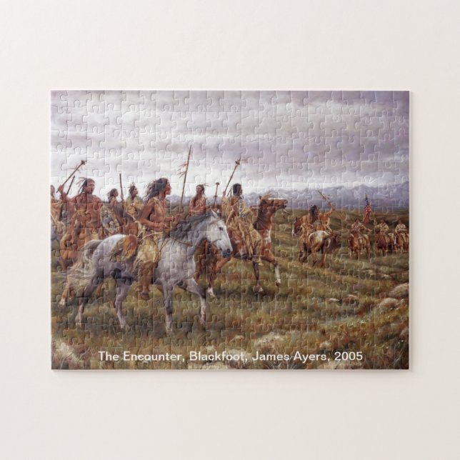 The Encounter, Native American (Blackfoot) puzzle (Horizontal)