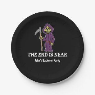The End Is Near Grim Reaper Bachelor Party Plates