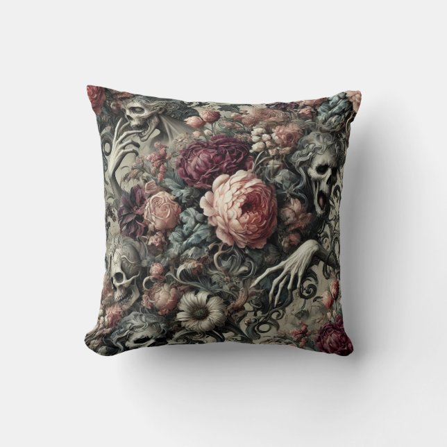 The End of Slumber – Gothic Victorian Throw Pillow (Front)