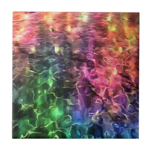 The End Of The Rainbow Bizarre Abstract Art Tile