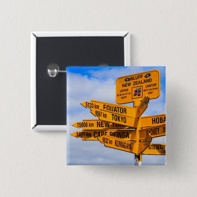 The end of the road 2 inch square button (Front & Back)