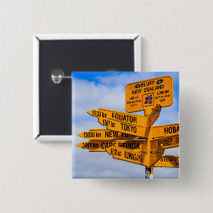 The end of the road 2 inch square button