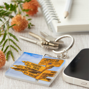 The end of the road keychain
