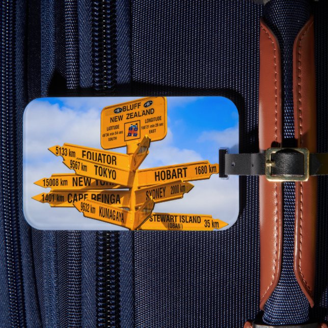The end of the road luggage tag (Front Insitu 4)