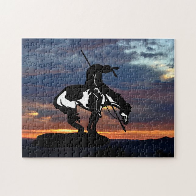 The End of the Trail Silhouette Jigsaw Puzzle (Horizontal)