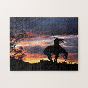 The End of the Trail Silhouette Jigsaw Puzzle