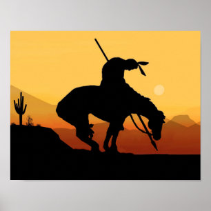 The End of the Trail Silhouette Poster