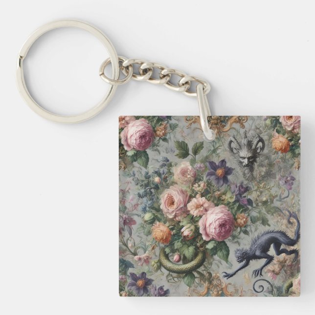 The Endangered Lavender Lycan – Gothic Whimsy Keychain (Front)