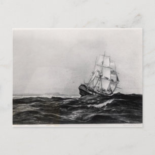The Endeavour at Sea, 1900, engraved by Lowy Postcard