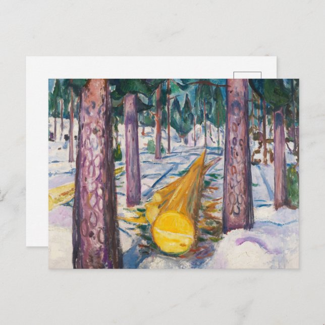The Enduring Moment,The Yellow Log by Edvard Munch Postcard (Front/Back)