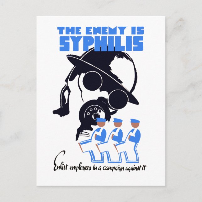 The Enemy Is Syphilis Postcard (Front)