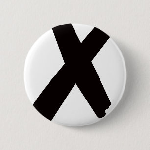 The English American Letter "X" 2 Inch Round Button