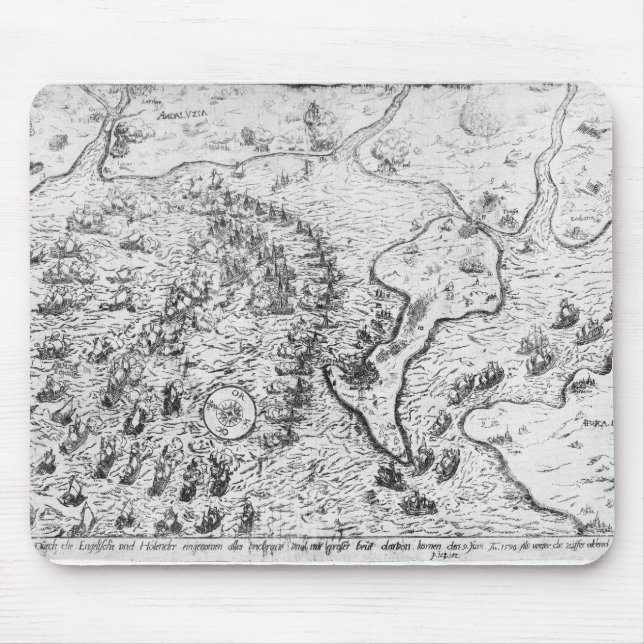 The English and Dutch Force facing Spanish Fleet Mouse Pad (Front)