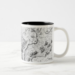 The English and Dutch Force facing Spanish Fleet Two-Tone Coffee Mug