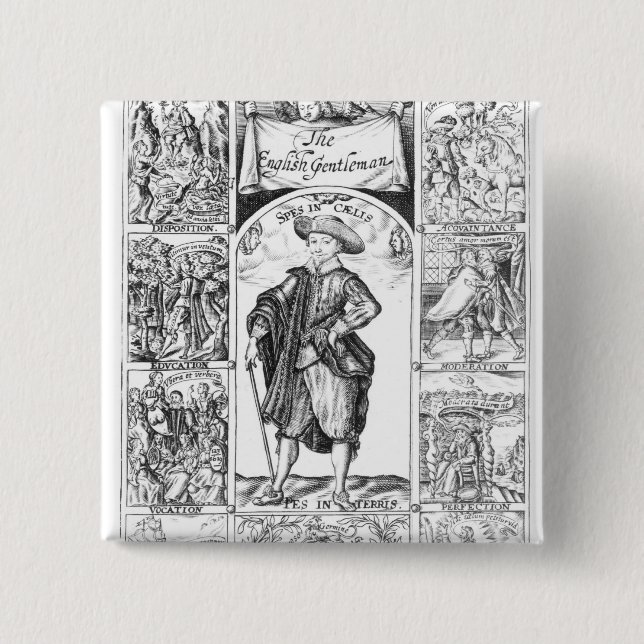 The English Gentleman 2 Inch Square Button (Front)