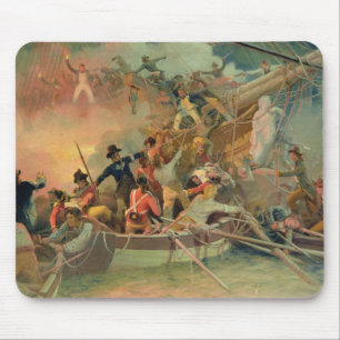 The English navy conquering a French ship Mouse Pad