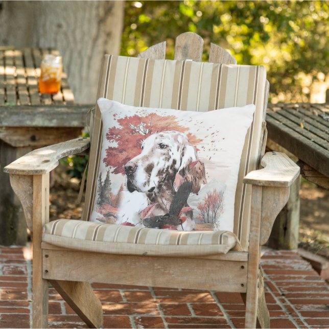The English Setter,  Passion Hunting Outdoor Pillow (Chair)
