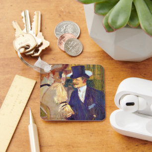 The Englishman by Toulouse Lautrec, Vintage Art Keychain