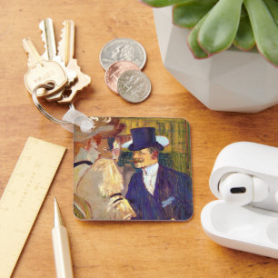 The Englishman by Toulouse Lautrec, Vintage Art Keychain