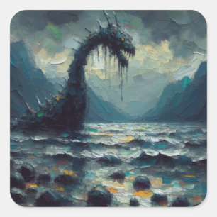 The Enigmatic Sentinel of the Depths Square Sticker
