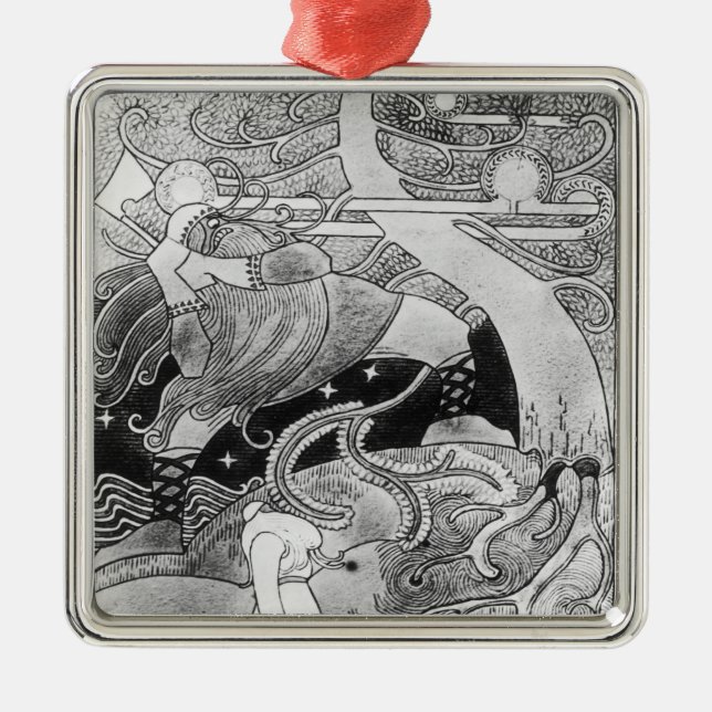 The Enormous Oak Tree is Cut Down Metal Ornament (Front)