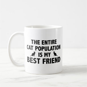 The Entire Cat Population Is My Best Friend Coffee Mug