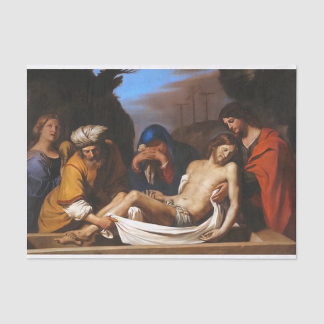 The Entombment by Guercino Religious Art Tissue Paper (Front)