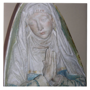 The Entombment, detail of a female saint praying, Tile